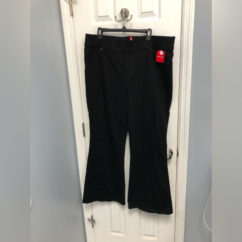 NEW Spanx Petite Flare Pants 20326Q Black Plus Size 3X Petite Pull on